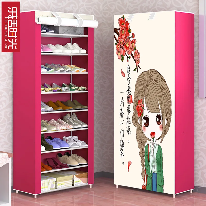 

Shoe Rack Simplicity Multilayer Household Dustproof Assembly Economical Dormitory Small Shoe Rack Sub-Storage Cabinets Cloth Sho