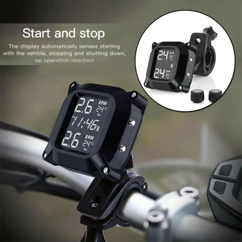 

Monitor System Tire Pressure W/ 2 External Sensors Beautiful LCD Digital Display Accessory Parts Replacement