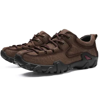 

Men's Tactical Boots Genuine Leather Men Outdoor Camping Hiking Hunting Sports Shoes Breathable Mountain Male Trekking Sneaker