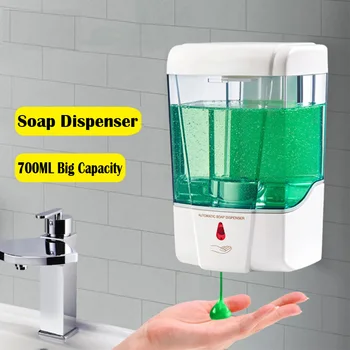 

700ml Soap Dispenser Capacity Automatic Touchless Sensor Hand Sanitizer Detergent Dispenser Wall Mounted for Bathroom Kitchen