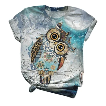 

T shirt women harajuku tops women 2020 Plus Size Women Short Sleeve 3D Animal Printed O-Neck Top T-Shirt camiseta mujer
