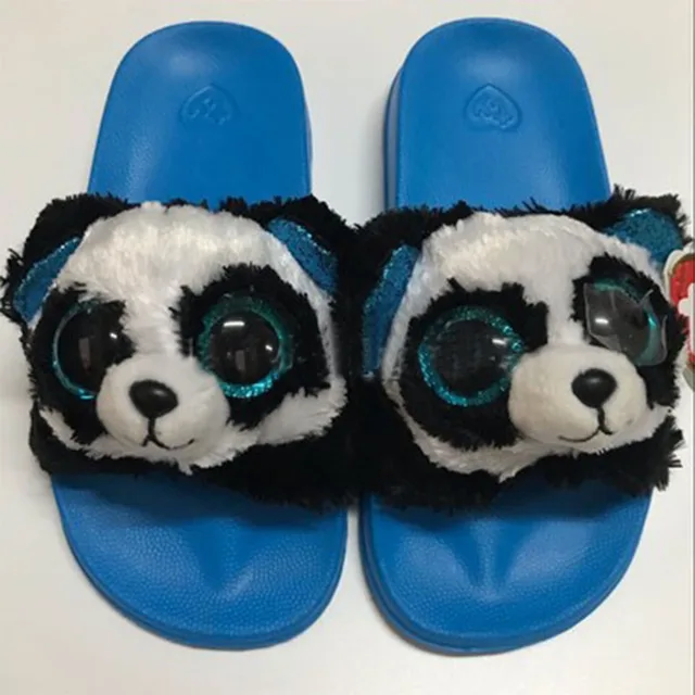 Ty Beanie Zapatillas de felpa con ojos grandes para niños y niñas, chanclas de casa, zapatos de S/M/L, sandalias para niños de 1 a 12 años, regalo de cumpleaños|Peluches y muñecos