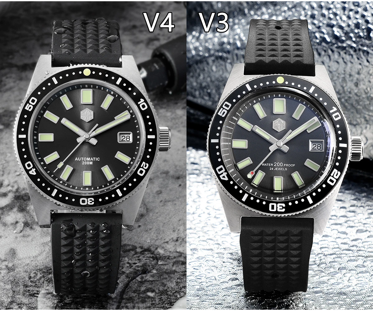 San Martin 62mas V4 40mm Diving Watch Sapphire Glass Applied Logo NH35  Automatic Mechanical Watches Steel Bracelet Luminous Dial|Sports Watches| -  AliExpress