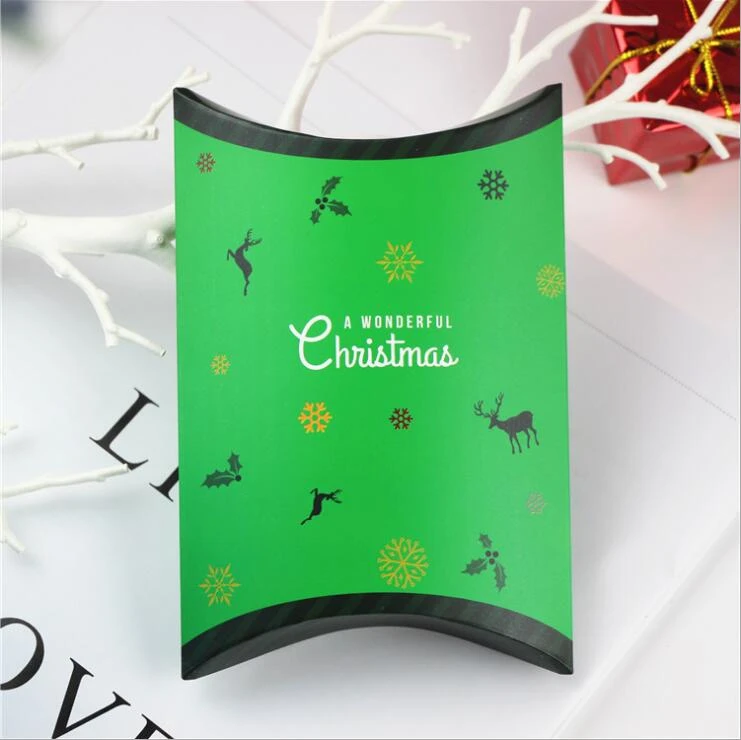 1 комплект с Рождеством Подарочные наборы конфет олень и Санта Клаус гостей упаковочные подарочные коробки мешок бумажные соломинки для напитков дети подарок декор - Цвет: 1PC green