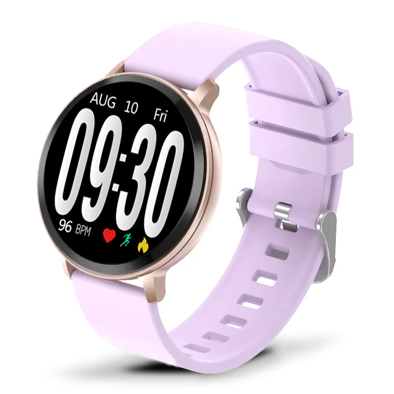 Модные женские часы Смарт-часы женские водонепроницаемые фитнес-трекер пульсометр Монитор артериального давления шагомер спортивный умный Браслет - Цвет: Purple pink