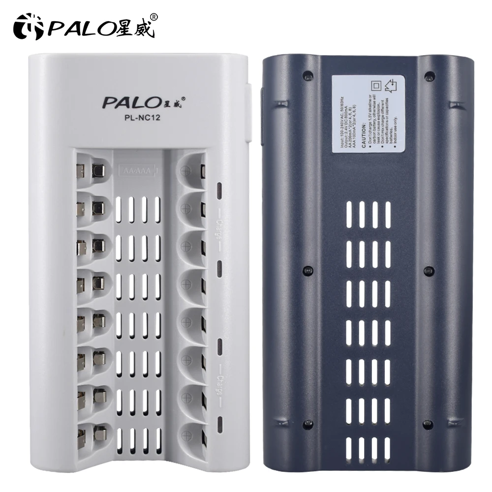 PALO зарядное устройство оригинальное C808W 8 слотов зарядное устройство для AA/AAA Ni-MH/Ni-Cd батареи интеллектуальное зарядное устройство EU/US