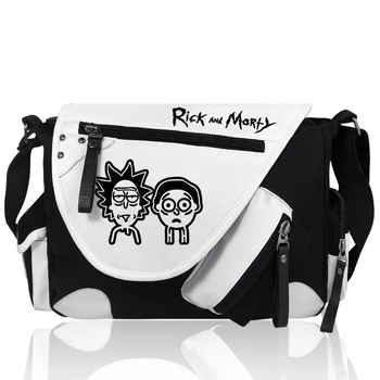 

Anime Rick And Morty SAO Shoulder Handbag Bag Canvas Casual Zipper Crossbody Bags Schoolbags Messenger Tote Bag Gift