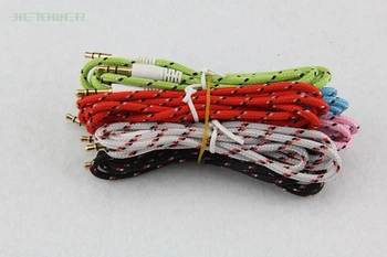 

Braided Woven AUX 3.5mm Audio Car Extention Cable Wire Auxiliary Stereo Jack Male 1m 3ft Lead For Iphone 5 5c 5s For Ipod