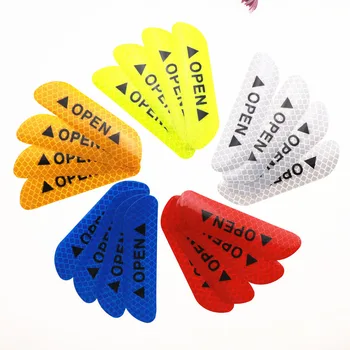 

4Pcs/Set Car OPEN Reflective Tape Warning Mark Reflective Door Sticker for Chevrolet Cruze TRAX Aveo Lova Sail EPICA Captiva