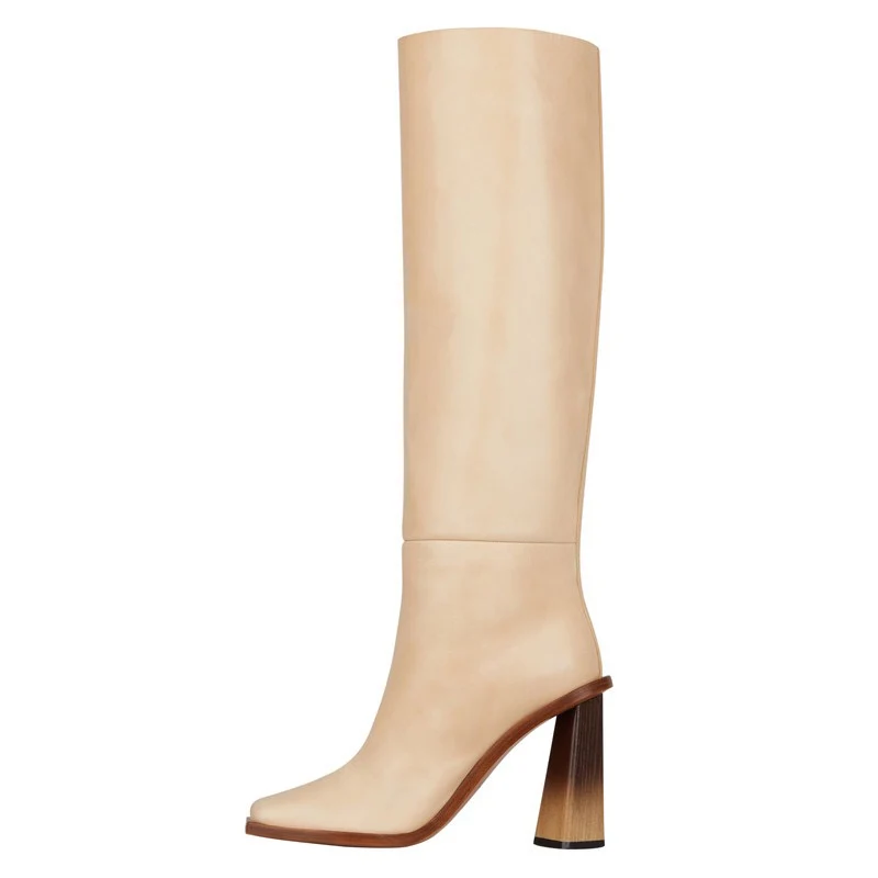 MORAZORA Size 34-43 INS Hot Microfiber Leather Boots Women Square Toe High Heels Women's Knee High Boots Western Boots Drop Ship