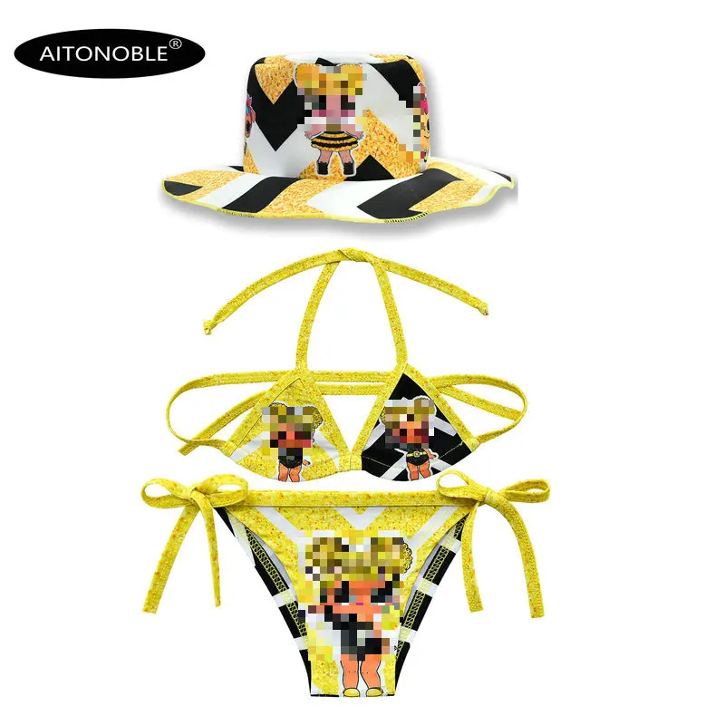 Aitonoble locrincess купальный костюм для девочек, комплект бикини принцессы из двух предметов, купальный костюм принцессы, кукольный карнавальный костюм