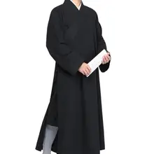 "На каждый день; унисекс; хлопок из мультфильма «Холодное сердце» лежал халат для медитации настоятель буддийского монастыря монахи костюмы Будды монах Шаолиня кунг-фу Униформа платье, цвета: красный, черный, серый