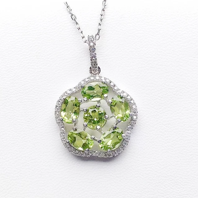 Arizona Peridot Gold Jewelry Pear Cut Offset Pendant 131613 - Sami Fine  Jewelry