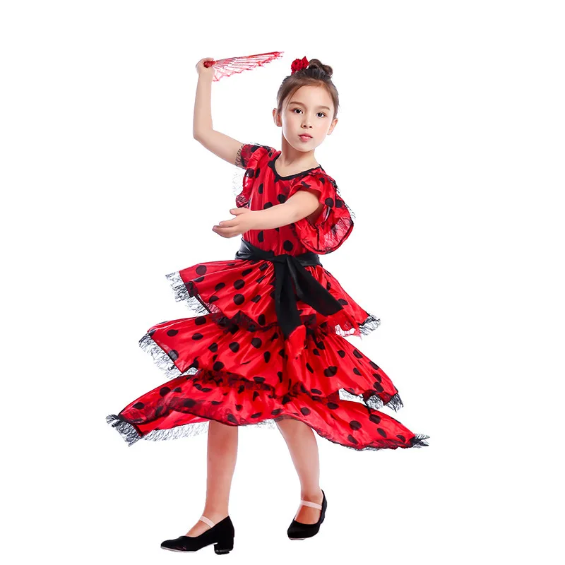 Леди Баг парик косплей дети юбки фламенко испанское фламенко танец для девочек испанский Senrite Танцовщица фламенко маскарадный костюм