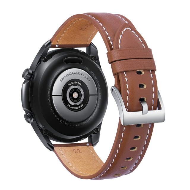 22mm Leather Watch strap For Samsung galaxy watch 3 41mm 45mm for Huawei Watch GT2 46mm Replacement Watch Band