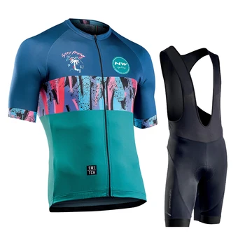 

Northwave Summer Cycling Jersey Men Short Sleeve Set Maillot bib shorts Bicycle Clothes Sportwear Shirt Clothing Suit NW