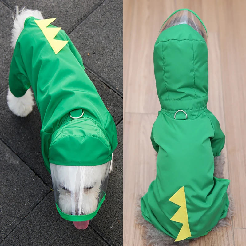 Waterproof Dog Raincoat With Hood Animal Cospla Pet Dog Puppy Rain Coat Cloak Costumes Clothes for Teddy Corgi Schnauzer Bulldog