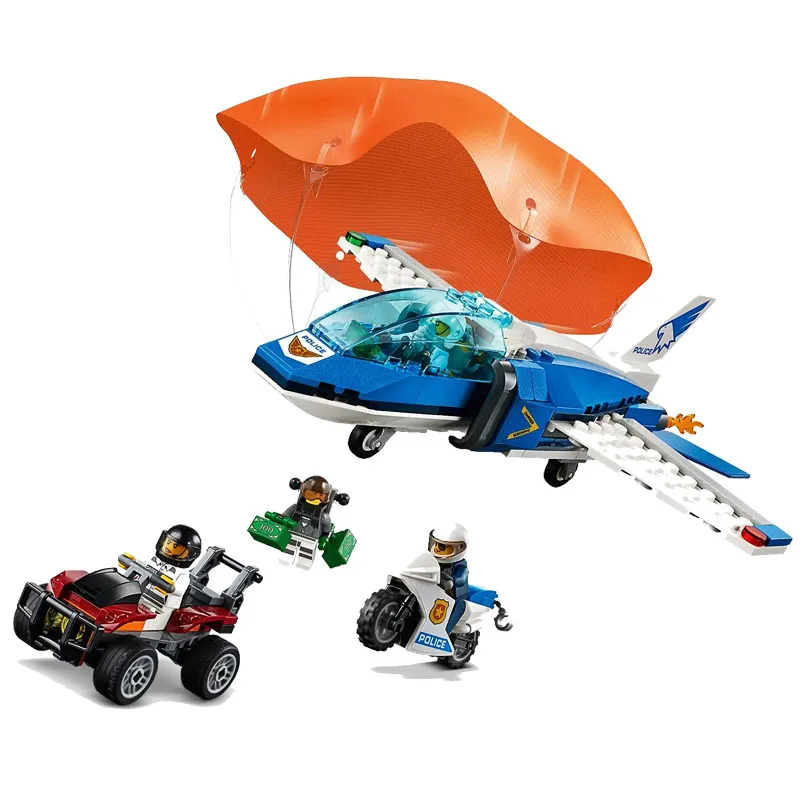 

City Series Brick Sky Police Parachute Arrest Compatible City 60208 Building Blocks Toys for Children Birthday Christmas Gift