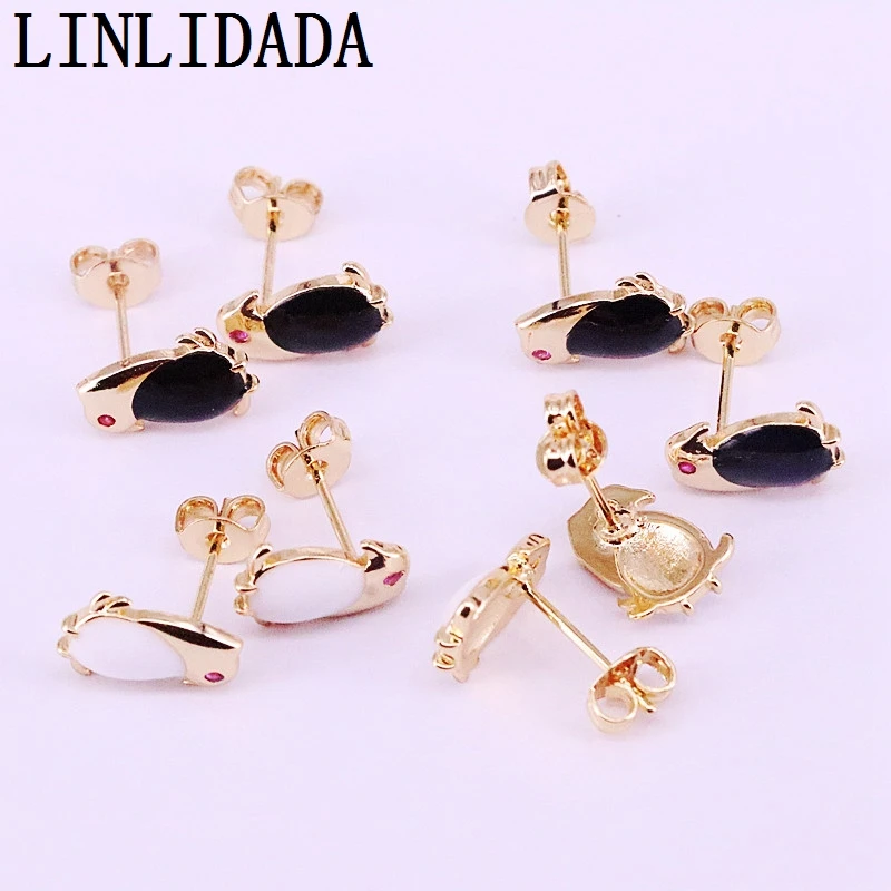 

12Pair New Enamel For Women Jewelry Fashion Cute Gold Stud Earring