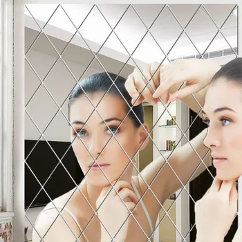 

Diamond background wall mirror wall paste