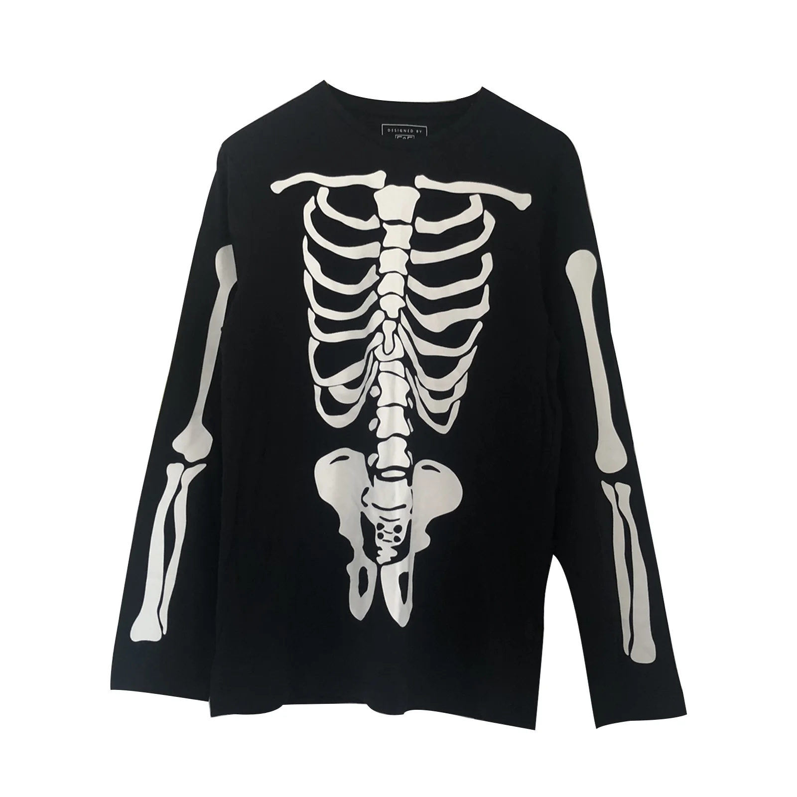 Gothic Women’s Loose Sweatshirts Fashion Skeleton Print Long Sleeve Round Neck T-Shirts Pullover Y2K Fashion Streetwear 2021 New short sleeve cardigan