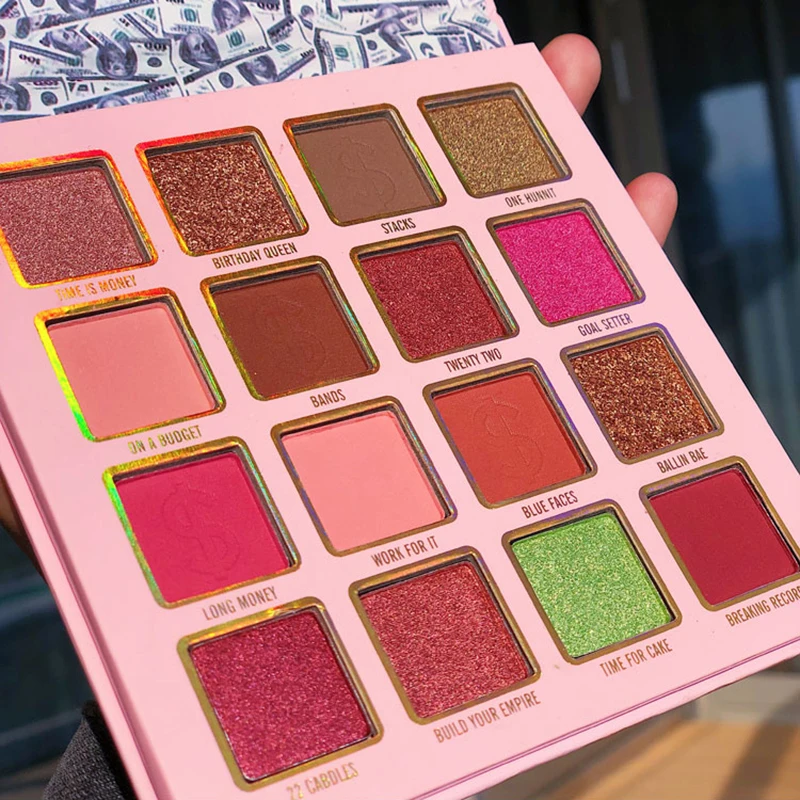 

16 Colors Money Eyeshadow Palette Matte Pearlescent Glitter Waterproof Pigment Eye Shadow Makeup For Birthday Cosmetics TSLM1