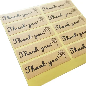 

1000 Pcs/lot Thank You Flower Sticker For handmade products baking products sealing sticker lable Wholesale