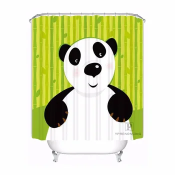 

Custom Cartoon Panda Shower Bath Curtain Mildewproof Waterproof Polyester Various Sizes#180417-03-07