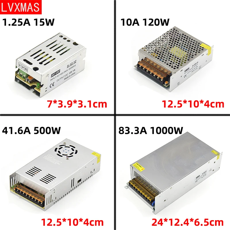 LVXMAS DC 12V светильник ing трансформатор источник питания 15W 1500W светодиодный адаптер