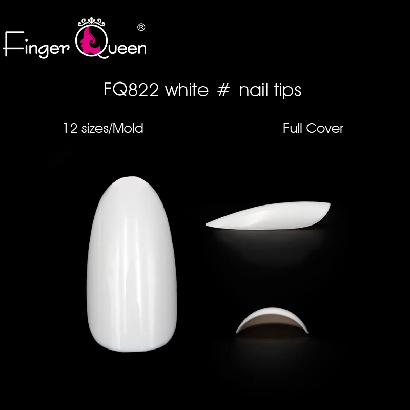 Fingerqueen 100 шт+ коробка французские накладные акриловые кончики для Ногтей Полное покрытие советы гроб накладные ногти s УФ-гель для маникюра Накладные ногти советы FQ822 - Цвет: white