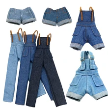 

Fashion Doll Clothes Casual Jeans Set For 1/6 Doll Outfits 29 CM Dolls Denim Shorts T-Shirt Pleated Group For Barbie Girl