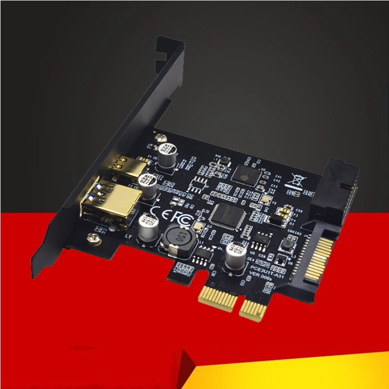 Qиндийский USB 3,0 PCI-E карта расширения адаптер Внешний USB3.0 порт+ 2.4A Быстрая зарядка внутренний 19pin разъем SATA питания PCI-E карта
