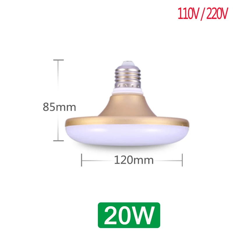 Высокая мощность E27 Светодиодные лампы свет 220 В 50 Вт 40 Вт 30 Вт 20 Вт прожектор лампада ампулы Bombilla Led холодный белый домашний декор CAN MEI - Испускаемый цвет: 20W Golden