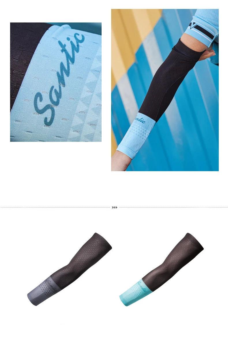 New Santic Cycling Arm Warmers Breathable UV Sun Protection Arm Sleeve Fitness for Basketball Running Cuff Cover Protective