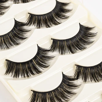 

5 Pairs 1.5cm 3D Natural False Eyelashes Mink Eyelashes Thick Long Fake Lashes Hair Makeup Eyelash Extension Tool Maquillaje