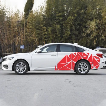 

Car Sticker Side Decor Red Trucks Ships Motorcycles 1PC 200*60cm Triangle