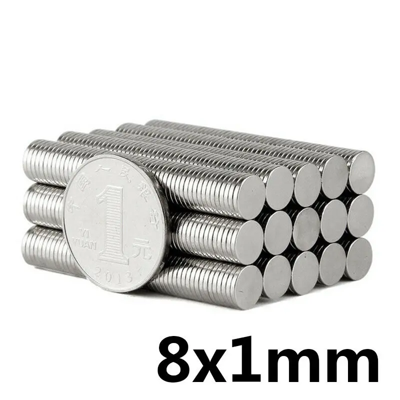 

Strong Round Magnet 8mm x 1mm Rare Earth Neodymium X25/50/500PCS