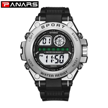 

PANARS Digital Watch for Men Waterproof Military Watch with LED Backlight Chronograph Alarm Black Big Face Sports Wrist Watch