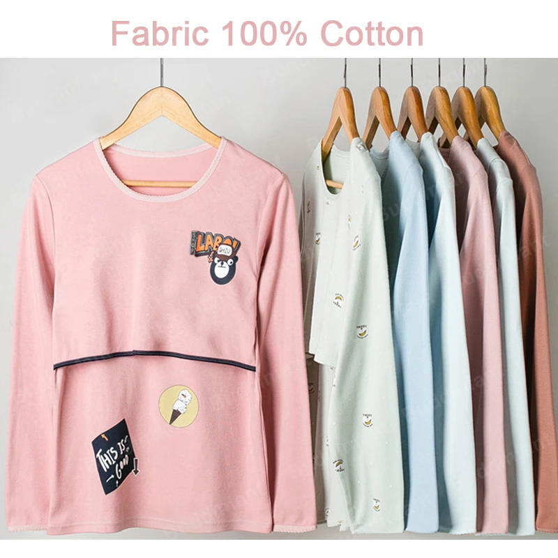 maternity sleepwear Top pregnant nursing pajamas for pregnant women nightgown breastfeeding maternity sleep home clothing cotton