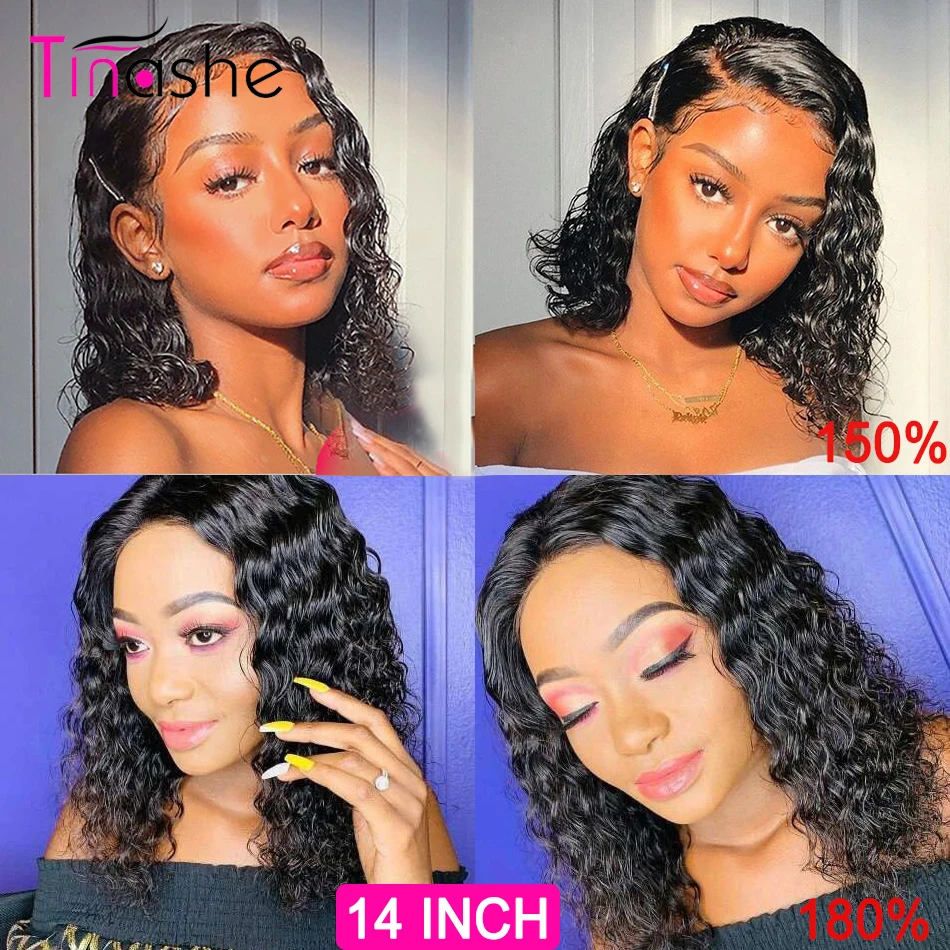 Tinashe Water Wave Bob Wig Transparent Lace Front Human Hair Wigs For Women 13x4 HD Lace Wig Pre Plucked Ready To Go