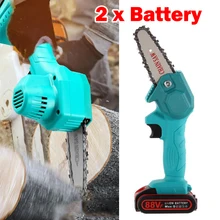 Serra elétrica sem fio para carpintaria, mini motosserra elétrica para poda de madeira para jardim doméstico, cortador elétrico com bateria
