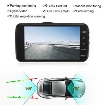 

Dash Camera 4.0inches Dual Lens 1080P Wide Angle Driving Recorder Dash Cam DVR Reversing Camera car dash camera