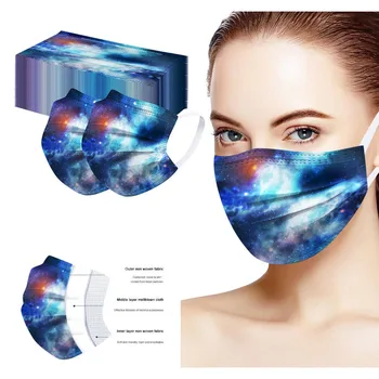 

Fast Delivery Unisex Printed Soft Masks For Adults 3-Layer Face Masks 50PCS Face Mask Mascarilla 2020 Adult Mouth Mask Unisex