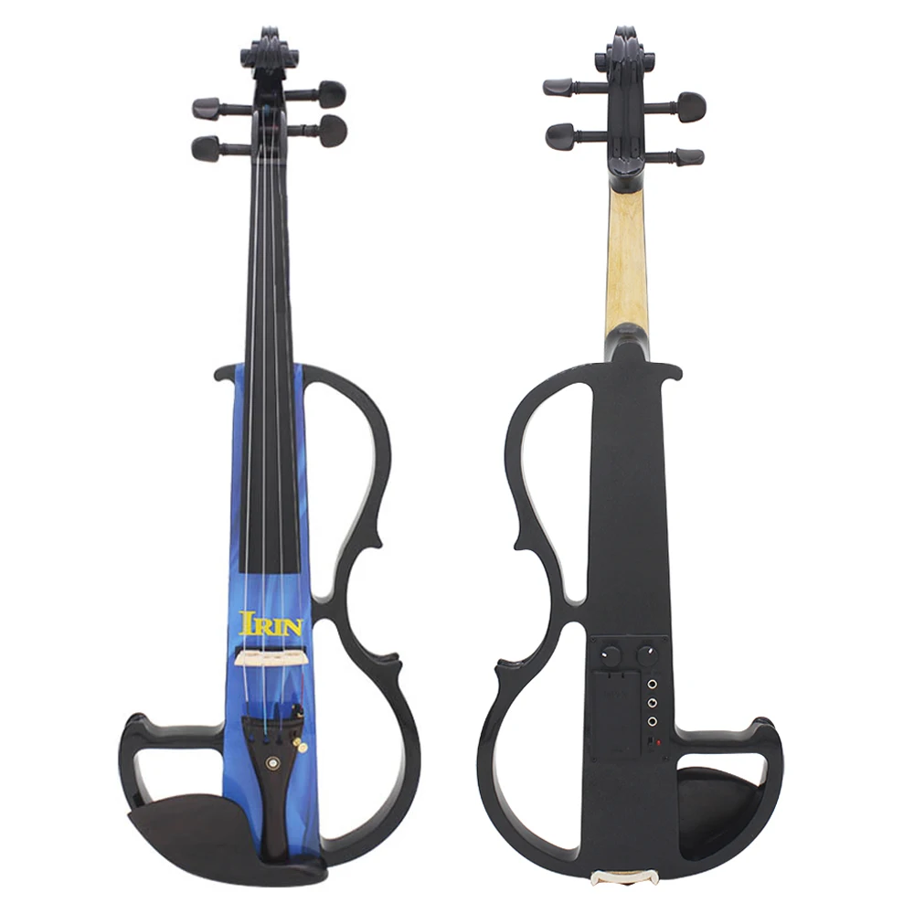 4/4 Electric Silent Violin Fiddle Musical Instrument Blue Electric Violin With Accessories Case Cable Headphone For Music Lovers
