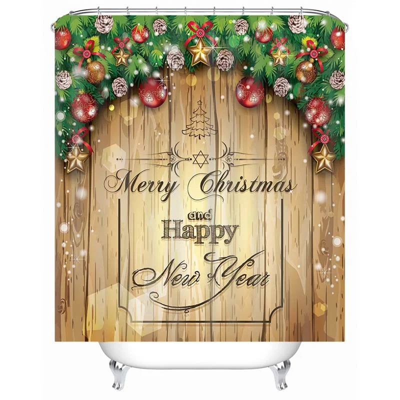 8 Christmas Shower Curtain Waterproof Shower Curtain High Quality Santa Claus Shower Curtain Can Be Customized for Home Decor - Цвет: 8