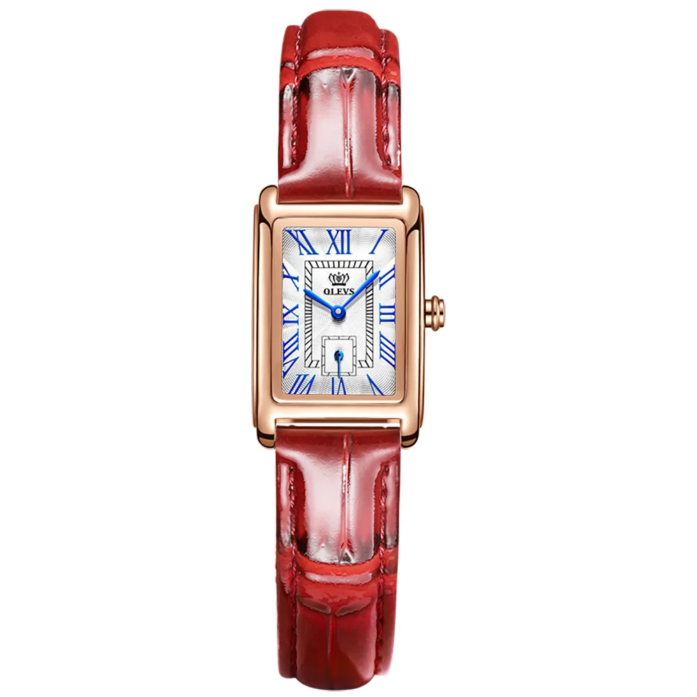 Luxus Frauen Uhren Rot Quarz Wasserdichte Uhr Für Frauen Lederband stilvolle Dame Armbanduhr Armband Set Mujer_voghion.com