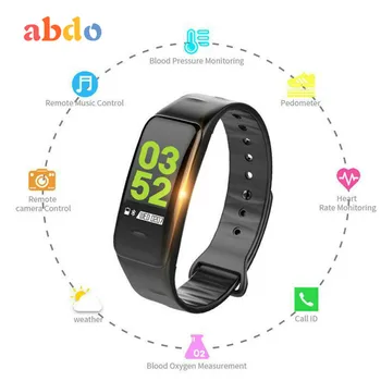 

C1Plus Smart Fitness Bracelet Color Screen Blood Pressure Heart Rate Monitor Waterproof Sports Watch Fitness Tracker Smartwatch