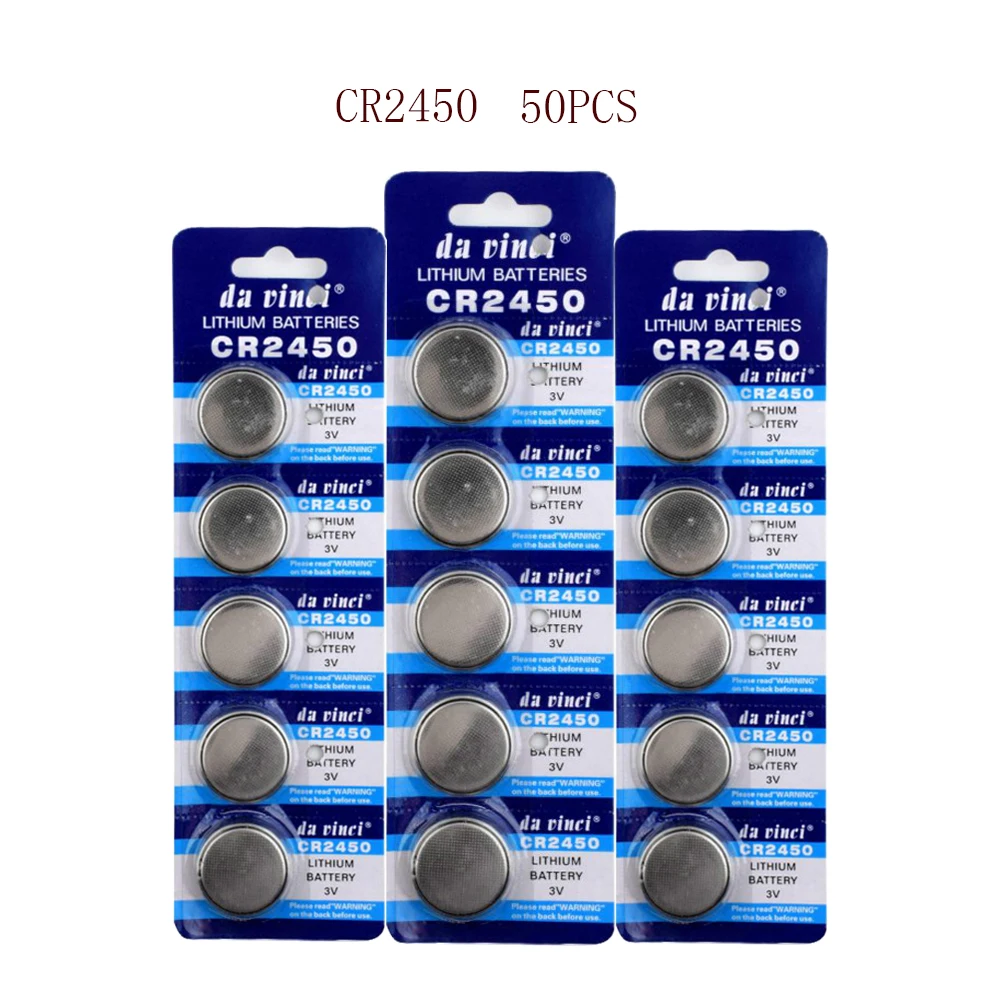 CR2450 50 шт. CR 2450 3 в Литиевые кнопочные батареи 600 мАч KCR2450 5029LC LM2450 батарея для часов