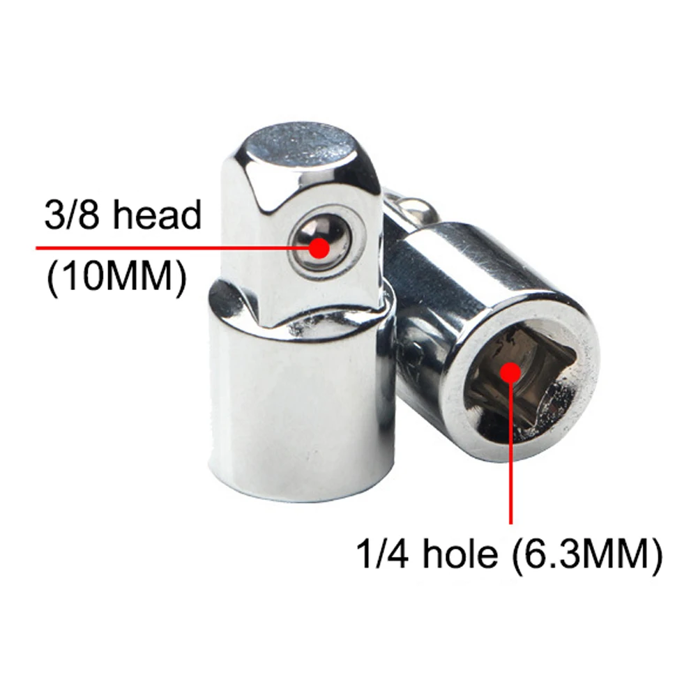 

2PC 1/4" to 3/8" Drive Ratchet Socket Adapter Reducer Converter Sleeve Chrome vanadium steeL Socket Converter Wrench-sleeve Tool