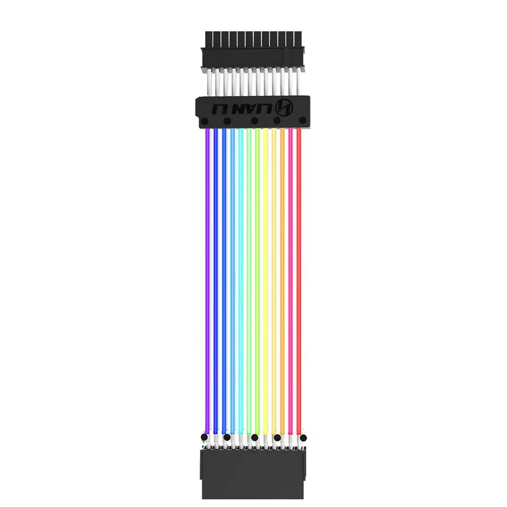 Прочный неоновый RGB материнская плата кабель шасси удлинитель питания 24Pin 5V PC Case